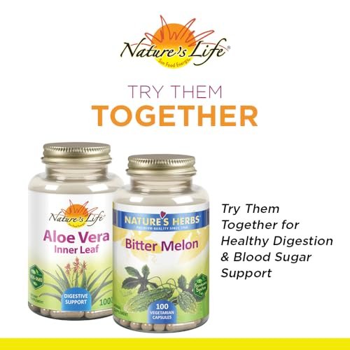 Nature's Life Aloe Vera Inner Leaf – Hautgesundheit, Verdauungsunterstützung & Regelmäßigkeit mit Fenchel – Nicht-GVO & Vegan – Ohne Füllstoffe – 100 Veggie-Kapseln