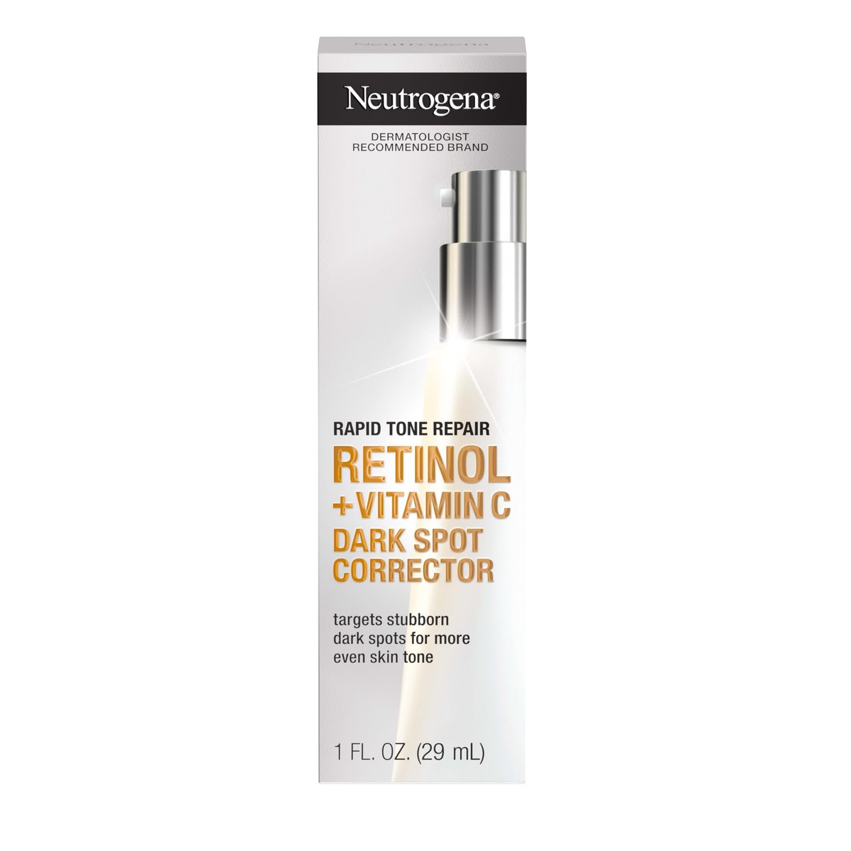 Neutrogena Rapid Tone Repair Retinol + Vitamin C Serum gegen dunkle Flecken – Tägliche Anti-Falten-Pflege für einen ebenmäßigen Teint, ohne Mineralöl und Farbstoffe, 30 ml