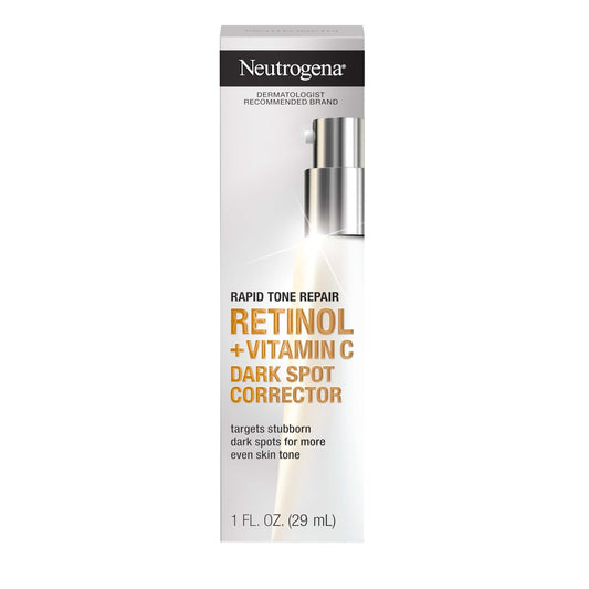 Neutrogena Rapid Tone Repair Retinol + Vitamin C Serum gegen dunkle Flecken – Tägliche Anti-Falten-Pflege für einen ebenmäßigen Teint, ohne Mineralöl und Farbstoffe, 30 ml