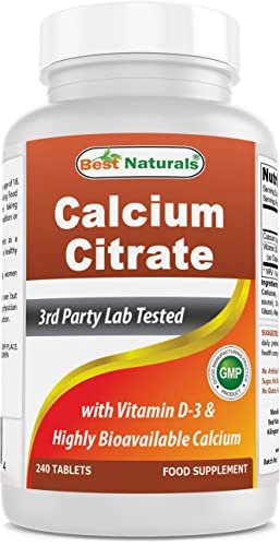 Best Naturals Calciumcitrat mit Vitamin D-3 240 Tabletten