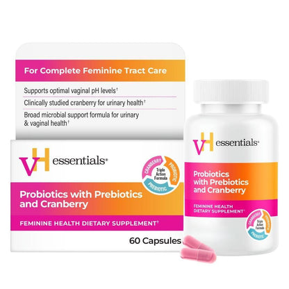 vH essentials Probiotika mit Präbiotika und Cranberry für die weibliche Gesundheit - 60 Kapseln