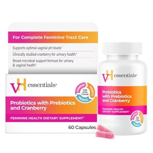 vH essentials Probiotika mit Präbiotika und Cranberry für die weibliche Gesundheit - 60 Kapseln