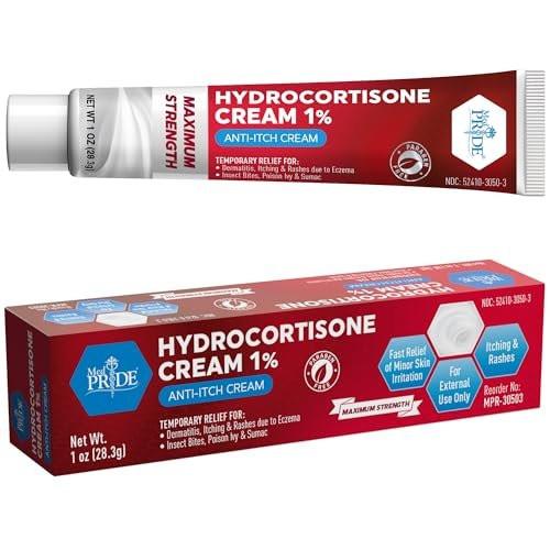 MED Pride Hydrocortison-Creme 1%, 28 g – Maximale Stärke gegen Juckreiz & Entzündungen bei Ekzemen, Dermatitis, Hautausschlägen, Giftefeu, Rötungen & leichten Hautreizungen
