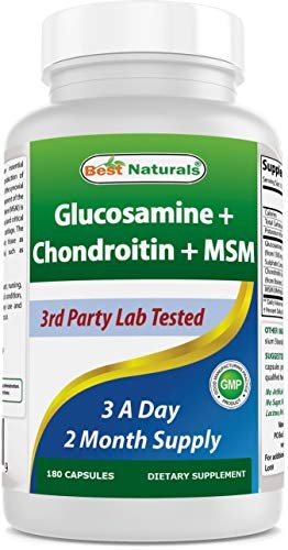 Best Naturals Glucosamin Chondroitin MSM (Non-GMO) – Fördert die Gelenkgesundheit – 180 Kapseln