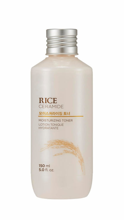 THE FACE SHOP Rice Ceramide Feuchtigkeitsspendender Toner, Hydratisierend mit Reiswasser, gegen Trockenheit, stärkt die Hautbarriere, Leicht, Koreanische Hautpflege, 150 ml