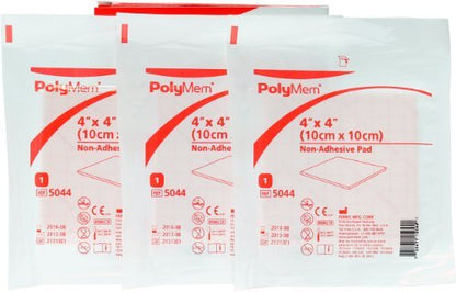 Polymem 4" x 4" Nicht haftende Wundauflage, 3 Stück (1 Packung) – Schaumstoff-Wundverband