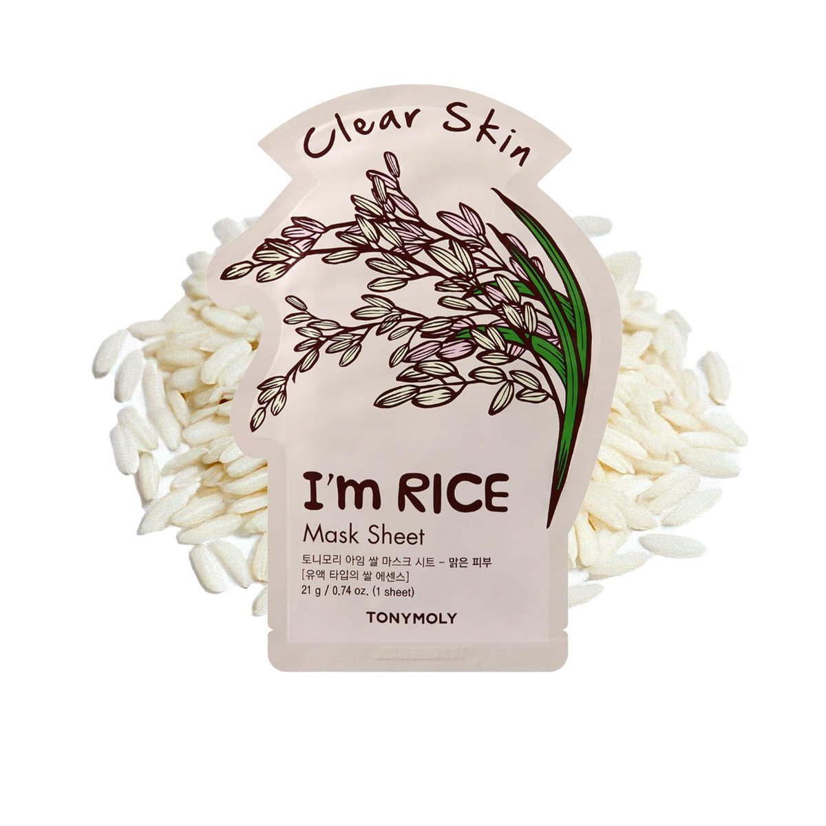 TONYMOLY I’m Rice Sheet Mask – Feuchtigkeitsspendende Gesichtsmaske mit Reisextrakt für strahlende & gesunde Haut