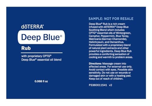 doTERRA Deep Blue Rub Proben, 0,07 Fl Oz (10er-Pack) – Beruhigende Kräutermischung