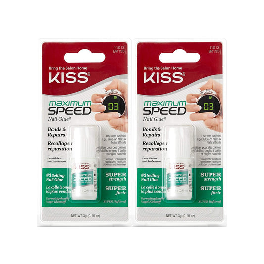 Kiss Maximum Speed Nail Glue (2er-Pack) – Schnelltrocknender Nagelkleber für professionelle Ergebnisse