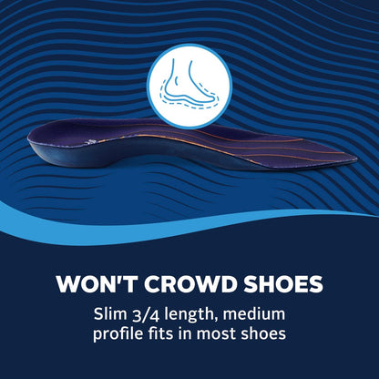 Airplus Plantarfaszie Orthotic 3/4 Länge Einlegesohle (FSA&HSA berechtigt) - Schaumstoffschale & Gel-Ferse - Tiefe Fersenkappe, Vollfuß-Gewölbeunterstützung - Weiche Polsterung & Stabilität - Passt in die meisten Schuhe & Stiefel - Unisex