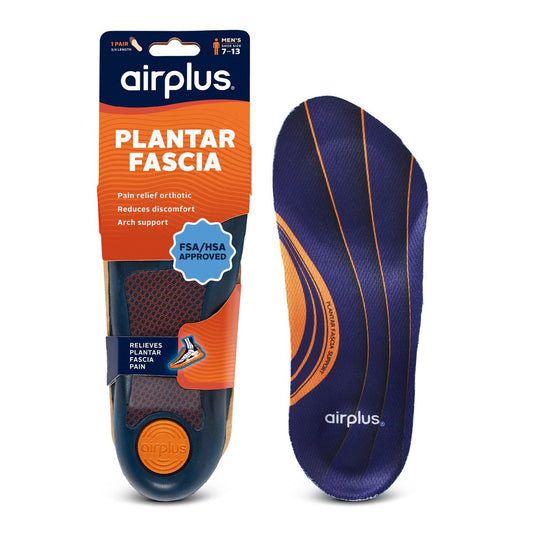 Airplus Plantarfaszie Orthotic 3/4 Länge Einlegesohle (FSA&HSA berechtigt) - Schaumstoffschale & Gel-Ferse - Tiefe Fersenkappe, Vollfuß-Gewölbeunterstützung - Weiche Polsterung & Stabilität - Passt in die meisten Schuhe & Stiefel - Unisex