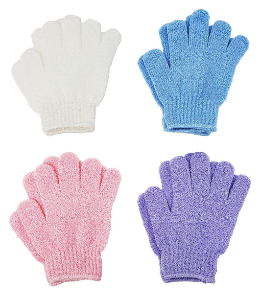 ATB 4 Paar Peeling-Handschuhe – Premium Waschhandschuhe für Bad oder Dusche – Luxus-Spa-Peeling-Accessoires für Männer und Frauen