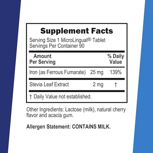 Superior Source Just Women Eisen 25 mg – Mikrolingual-Tabletten zum schnellen Zerlassen unter der Zunge, 90 Stück, leicht absorbiert, unterstützt die Bildung roter Blutkörperchen, Nicht-GVO