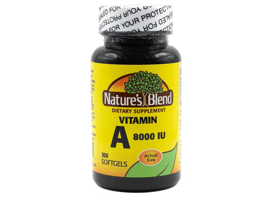 Nature's Blend Vitamin A 8000 IE 100 Weichkapseln – Unterstützt Sehkraft und Immunsystem