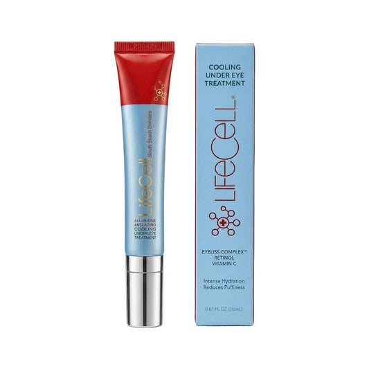 LifeCell All-in-One Augenpflege – Anti-Aging Augencreme gegen Tränensäcke, Augenringe & Falten – mit Retinol, Vitamin C, Peptiden & Hyaluronsäure – Kühlende Anwendung
