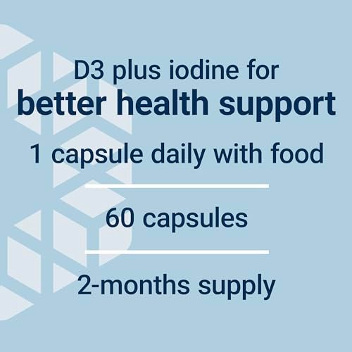 Life Extension Vitamin D3 mit Sea-Iodine™, 125 mcg (5000 IE) – Unterstützung für Immunsystem, Knochengesundheit und Schilddrüse – 1 Kapsel täglich, glutenfrei, nicht-GVO – 60 Kapseln