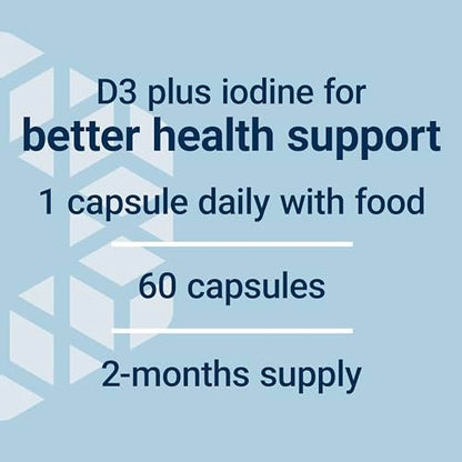 Life Extension Vitamin D3 mit Sea-Iodine™, 125 mcg (5000 IE) – Unterstützung für Immunsystem, Knochengesundheit und Schilddrüse – 1 Kapsel täglich, glutenfrei, nicht-GVO – 60 Kapseln
