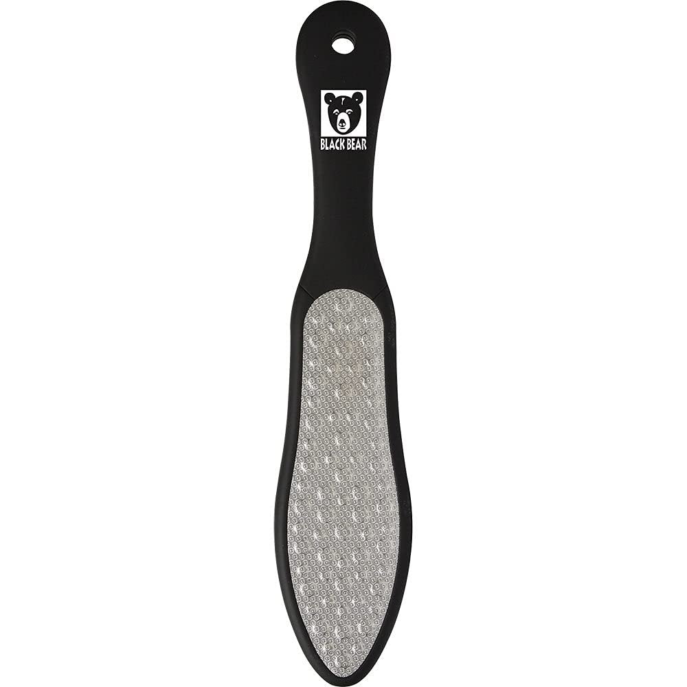 ForPro Black Bear Edelstahl Pedikürefeile, Hornhautentferner für die Füße, doppelseitiges Profi-Werkzeug für Fersen und Füße, 26,7 cm Länge