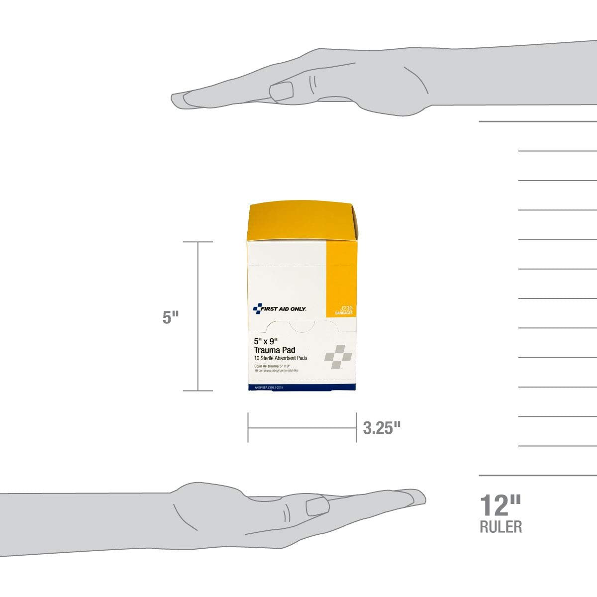 Erste Hilfe Trauma Pad 5 x 9 Zoll – 10 Stück Box | First Aid Only