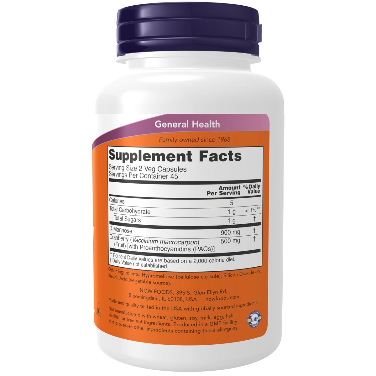 NOW Foods D-Mannose Cranberry Dual Action Formel – 90 Veg Kapseln zur Unterstützung der Harnwegsgesundheit