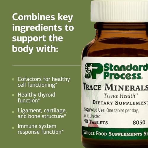 Standard Process Trace Minerals-B12 – Schilddrüsen- und Zellfunktionsunterstützung mit Jod, Zink und Kupfer – Knorpel- und Knochengesundheit – 90 Tabletten