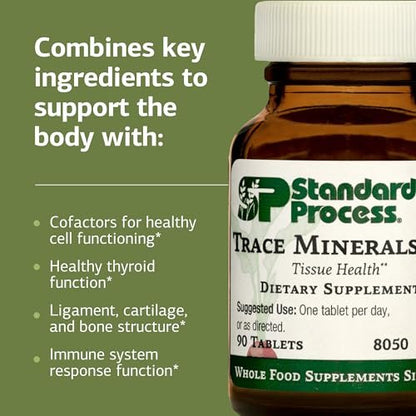 Standard Process Trace Minerals-B12 – Schilddrüsen- und Zellfunktionsunterstützung mit Jod, Zink und Kupfer – Knorpel- und Knochengesundheit – 90 Tabletten