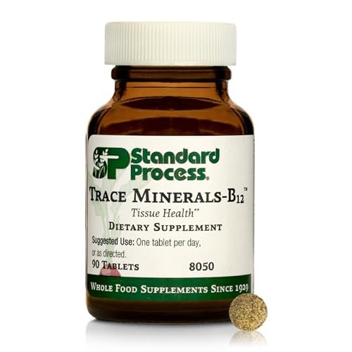 Standard Process Trace Minerals-B12 – Schilddrüsen- und Zellfunktionsunterstützung mit Jod, Zink und Kupfer – Knorpel- und Knochengesundheit – 90 Tabletten