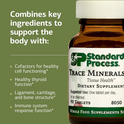Standard Process Trace Minerals-B12 – Schilddrüsen- und Zellfunktionsunterstützung mit Jod, Zink und Kupfer – Knorpel- und Knochengesundheit – 90 Tabletten