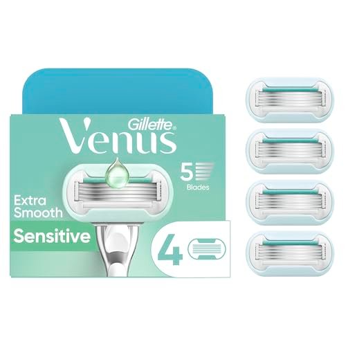 Gillette Venus Deluxe Smooth Sensitive Damenrasierer Klingen Nachfüllpackung, 4 Klingen, Geschenk für Frauen