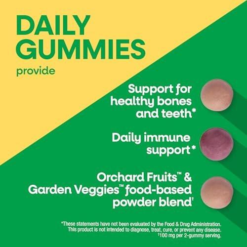 Nature's Way Alive! Kalzium Gummibärchen mit Vitamin D3 – 60 Stück, Erdbeer- und Himbeer-Zitronen-Geschmack