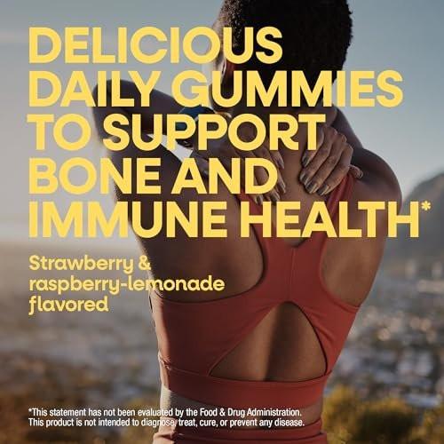 Nature's Way Alive! Kalzium Gummibärchen mit Vitamin D3 – 60 Stück, Erdbeer- und Himbeer-Zitronen-Geschmack