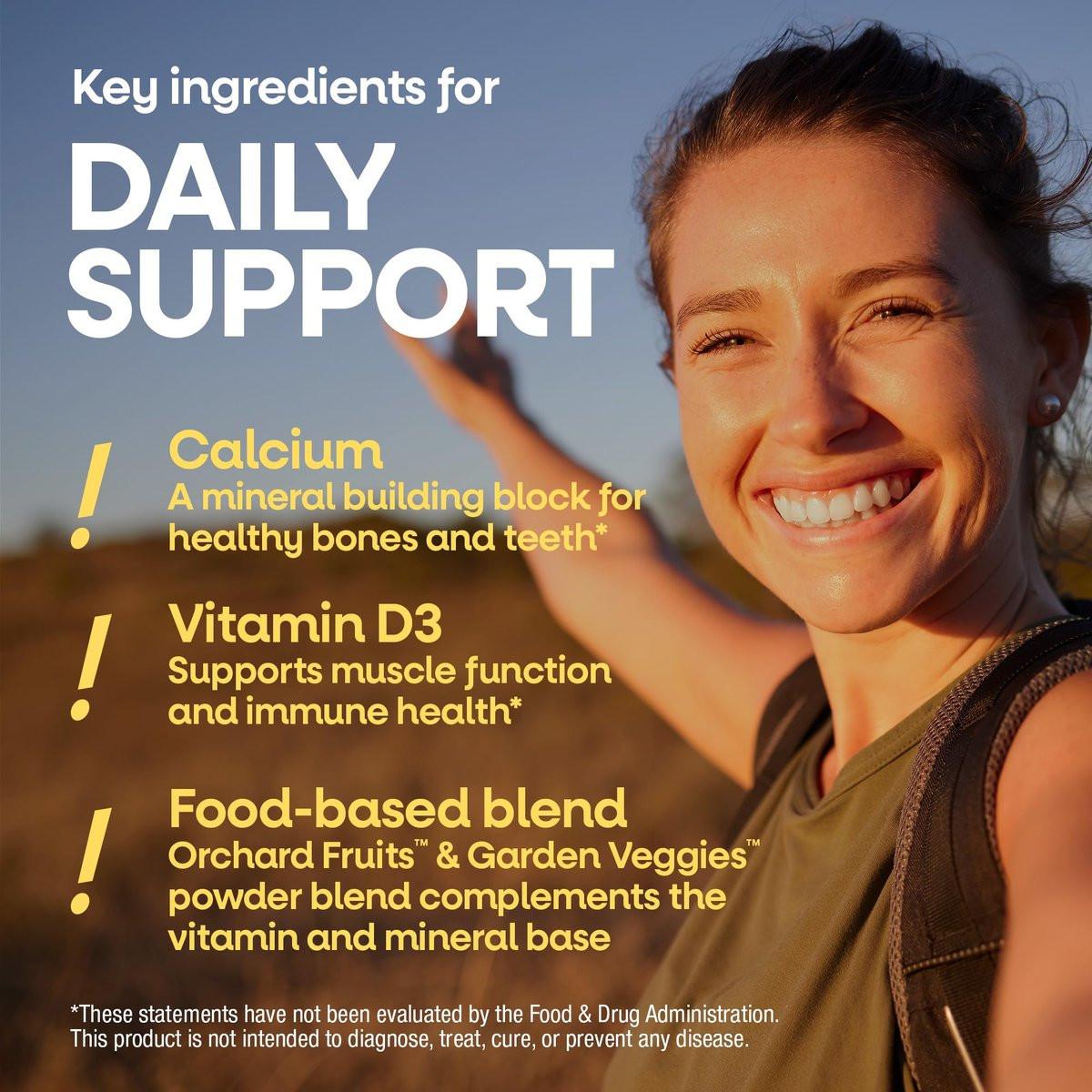 Nature's Way Alive! Kalzium Gummibärchen mit Vitamin D3 – 60 Stück, Erdbeer- und Himbeer-Zitronen-Geschmack