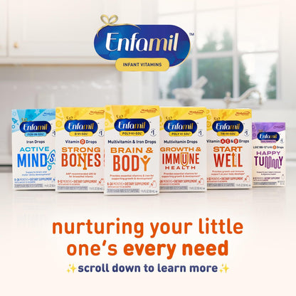 Enfamil Tri-Vi-Sol Säuglings-Multivitamin-Tropfen, unterstützt Wachstum und Immunsystem für Babys, 50 ml Flasche
