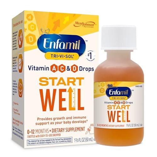 Enfamil Tri-Vi-Sol Säuglings-Multivitamin-Tropfen, unterstützt Wachstum und Immunsystem für Babys, 50 ml Flasche