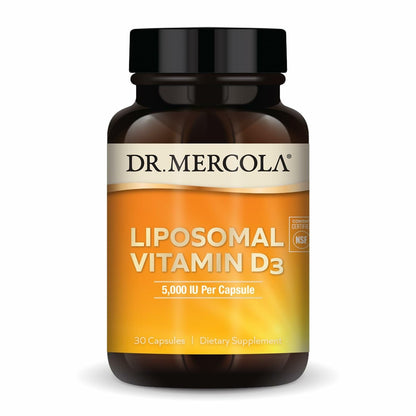 Dr. Mercola Liposomales Vitamin D3 – Unterstützt Herz-, Knochen- und Immungesundheit – 5.000 IE pro Portion – Non-GMO, Sojafrei & Glutenfrei – 30 Kapseln (30 Portionen)