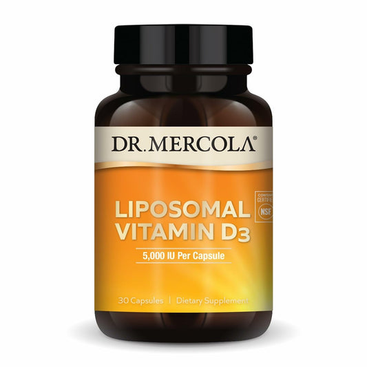 Dr. Mercola Liposomales Vitamin D3 – Unterstützt Herz-, Knochen- und Immungesundheit – 5.000 IE pro Portion – Non-GMO, Sojafrei & Glutenfrei – 30 Kapseln (30 Portionen)