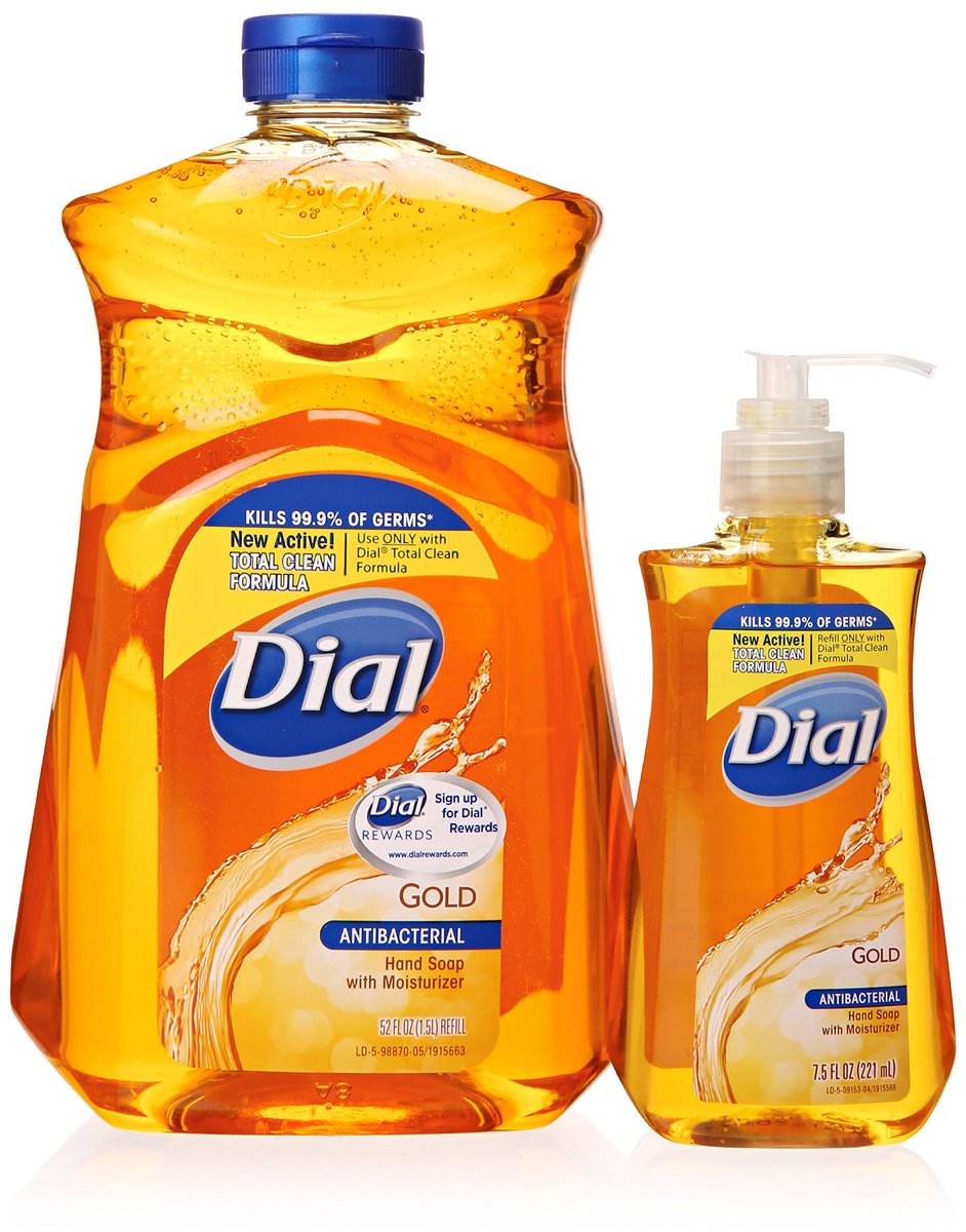 Dial Gold Antibakterielle Flüssigseife mit Feuchtigkeitsspender, 7,5 Oz Pumpflasche + 52 Oz Nachfüllpack