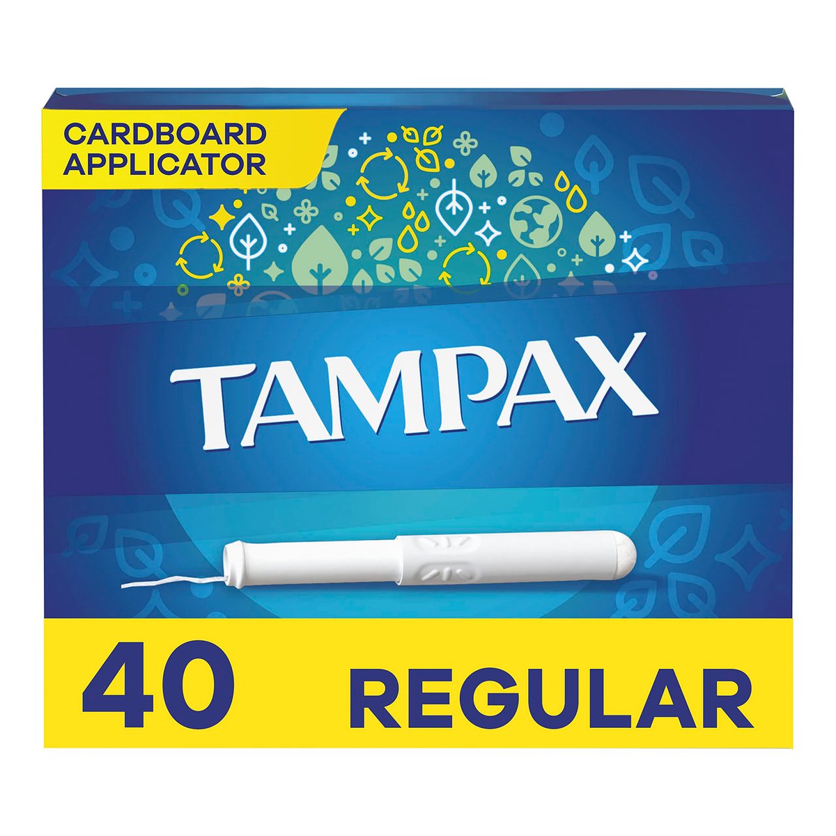 Tampax Tampons Regular Absorbency, Karton-Applikator, LeakGuard Rock, unparfümiert, 40 Stück