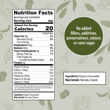 Organic Traditions Amla Pulver – Bio Amla aus indischer Stachelbeere, ganzheitliches Vitamin-C-Fruchtpulver für Smoothies, Säfte und Rezepte, Superfood, pflanzlich, nicht gentechnisch verändert, 200 g / 7 oz Beutel
