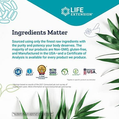 Life Extension TMG – Trimethylglycin für gesunde Homocystein-Werte, Non-GMO, glutenfrei, vegetarisch, 60 Kapseln