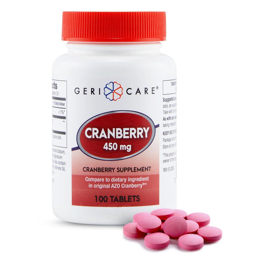 Hochdosiertes Cranberry-Präparat von GeriCare – 450 mg reine Cranberry-Tabletten für die Gesundheit der Harnwege – Natürliche UTI-Prävention für Männer & Frauen – GMO-, gluten- und milchfreies Cranberry-Konzentrat [100 Stück]
