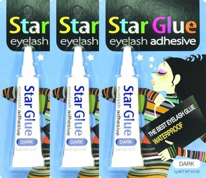 Star Micronics Wimpernkleber für Strip Lashes (Dunkel) 3er-Pack 7g (1/4 oz)