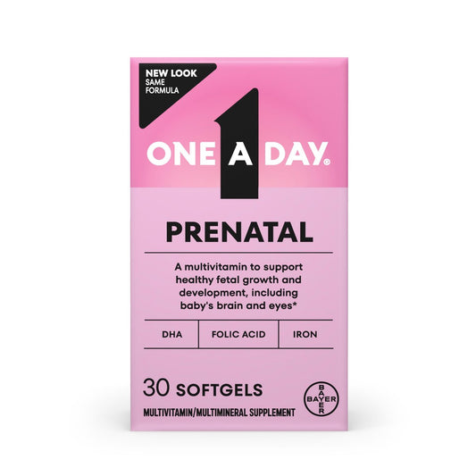 One A Day Schwangerschaftsvitamine – Folsäure, Eisen, Omega-3 (DHA), Multivitamin für werdende Mütter, 30 Stück