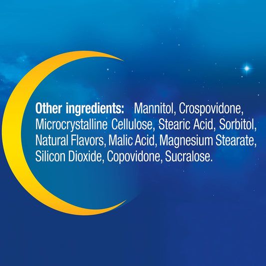 MidNite Back to Sleep Low Dose – 1,5 mg Melatonin Einschlafhilfe, Nicht gewohnheitsbildend, Pflanzliches Nahrungsergänzungsmittel für Erwachsene, Ohne Medikamente, Glutenfrei & Laktosefrei, Vegetarisch, Vegan, 30 Schmelztabletten, 2er Pack