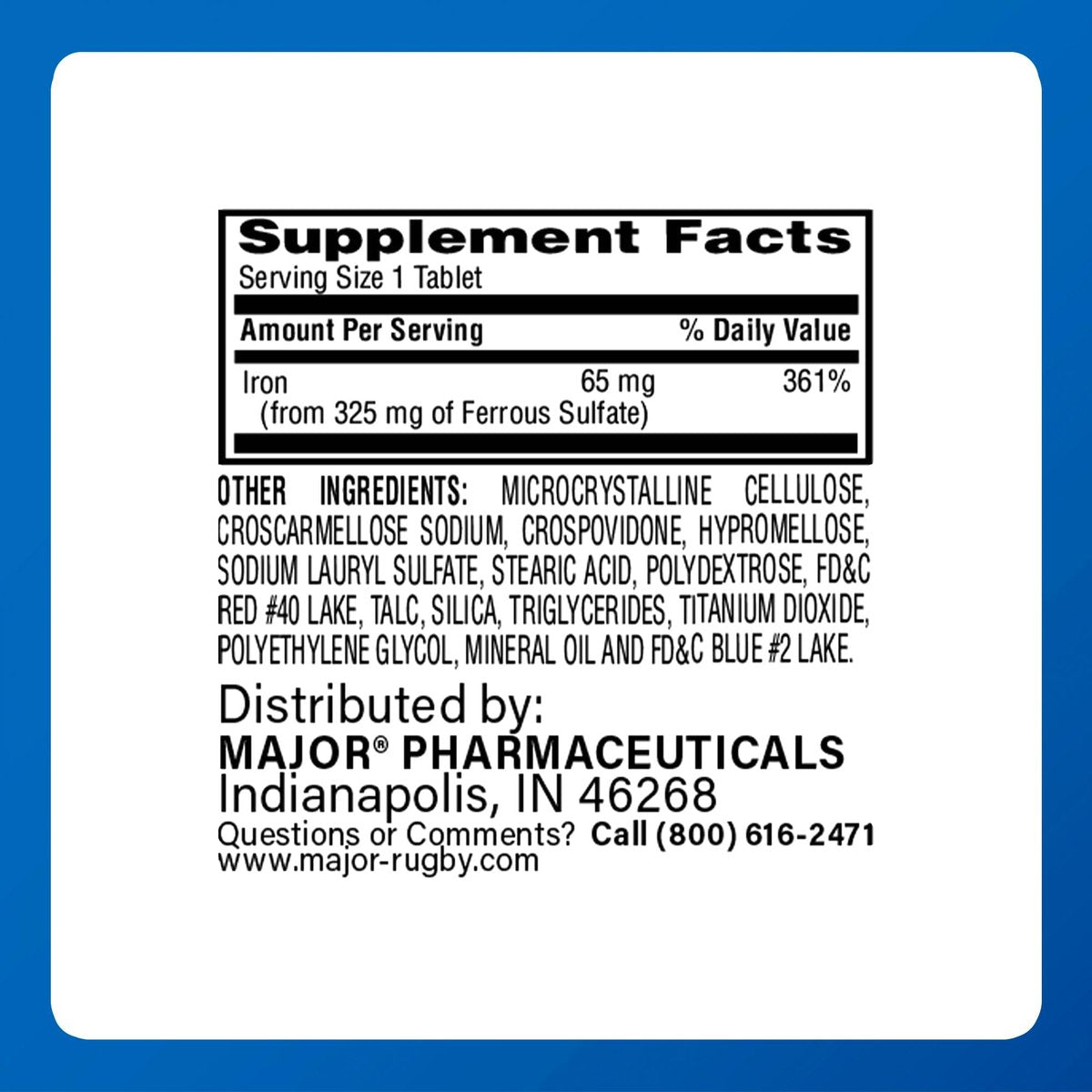 MAJOR Ferosul – Eisen(II)-sulfat 325 mg Tabletten mit 65 mg elementarem Eisen – Eisenpräparat für Frauen und Männer – Rot – 100 Tabletten (3er-Pack)