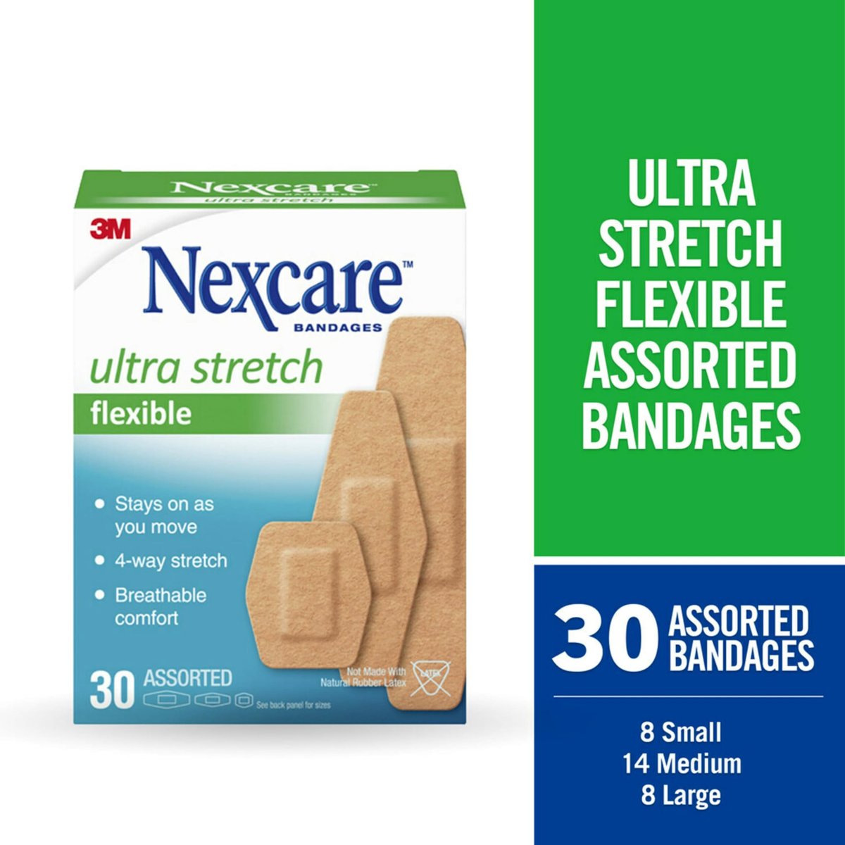 Nexcare Soft 'n Flex Wundverband, verschiedene Größen, 30 Stück