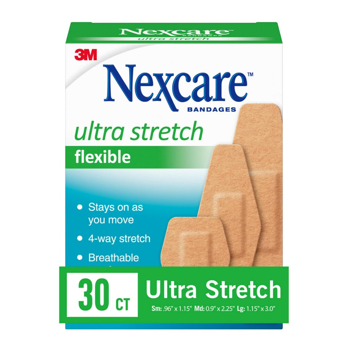 Nexcare Soft 'n Flex Wundverband, verschiedene Größen, 30 Stück