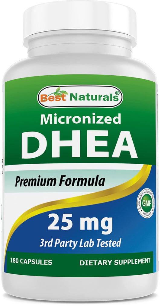 Best Naturals, mikronisiertes DHEA 25 mg, 180 Kapseln