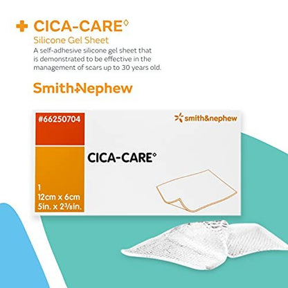 CICA-Care Selbstklebende Silikon-Gel-Folie zur Narbenbehandlung, 12 cm x 6 cm, Weiß/Orange