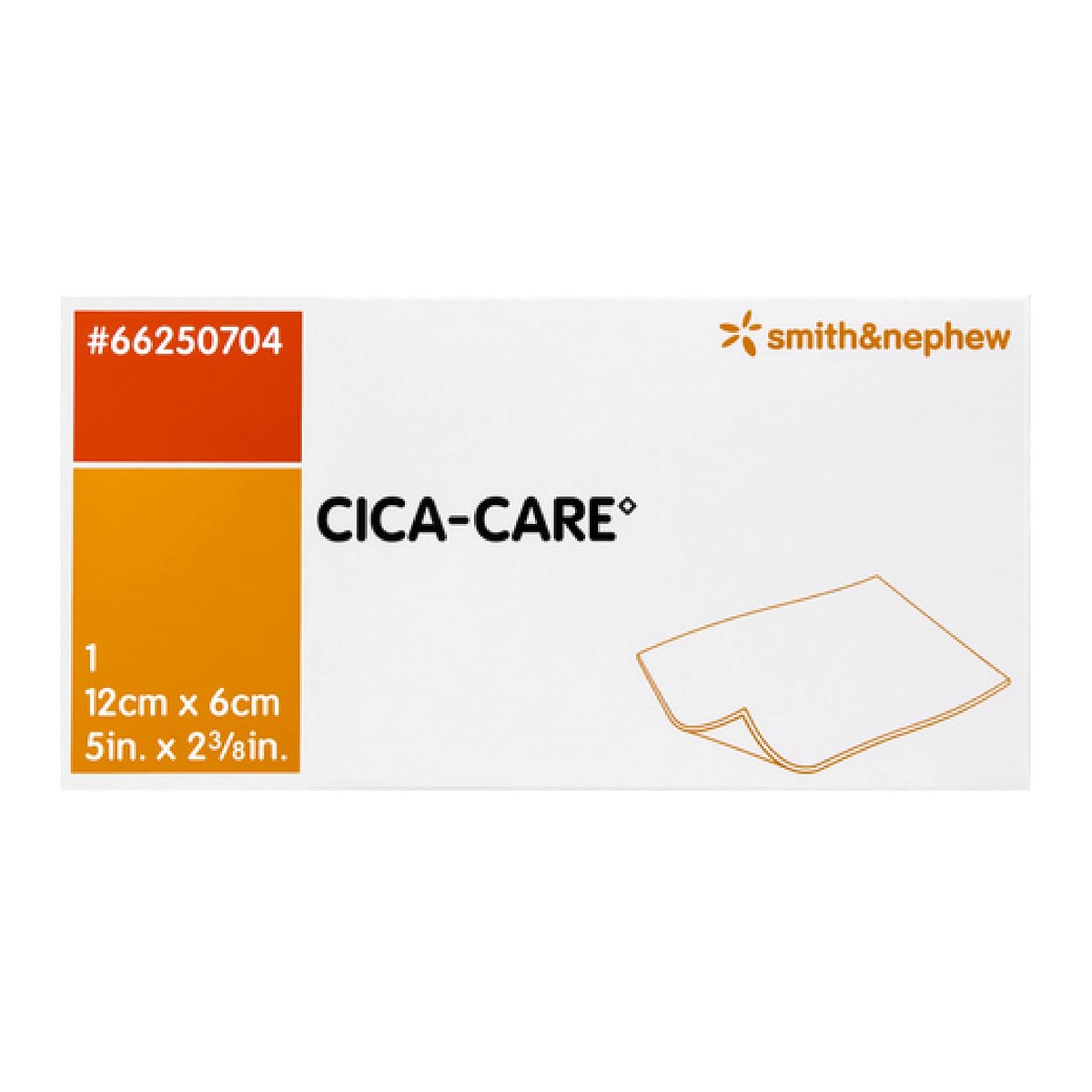 CICA-Care Selbstklebende Silikon-Gel-Folie zur Narbenbehandlung, 12 cm x 6 cm, Weiß/Orange